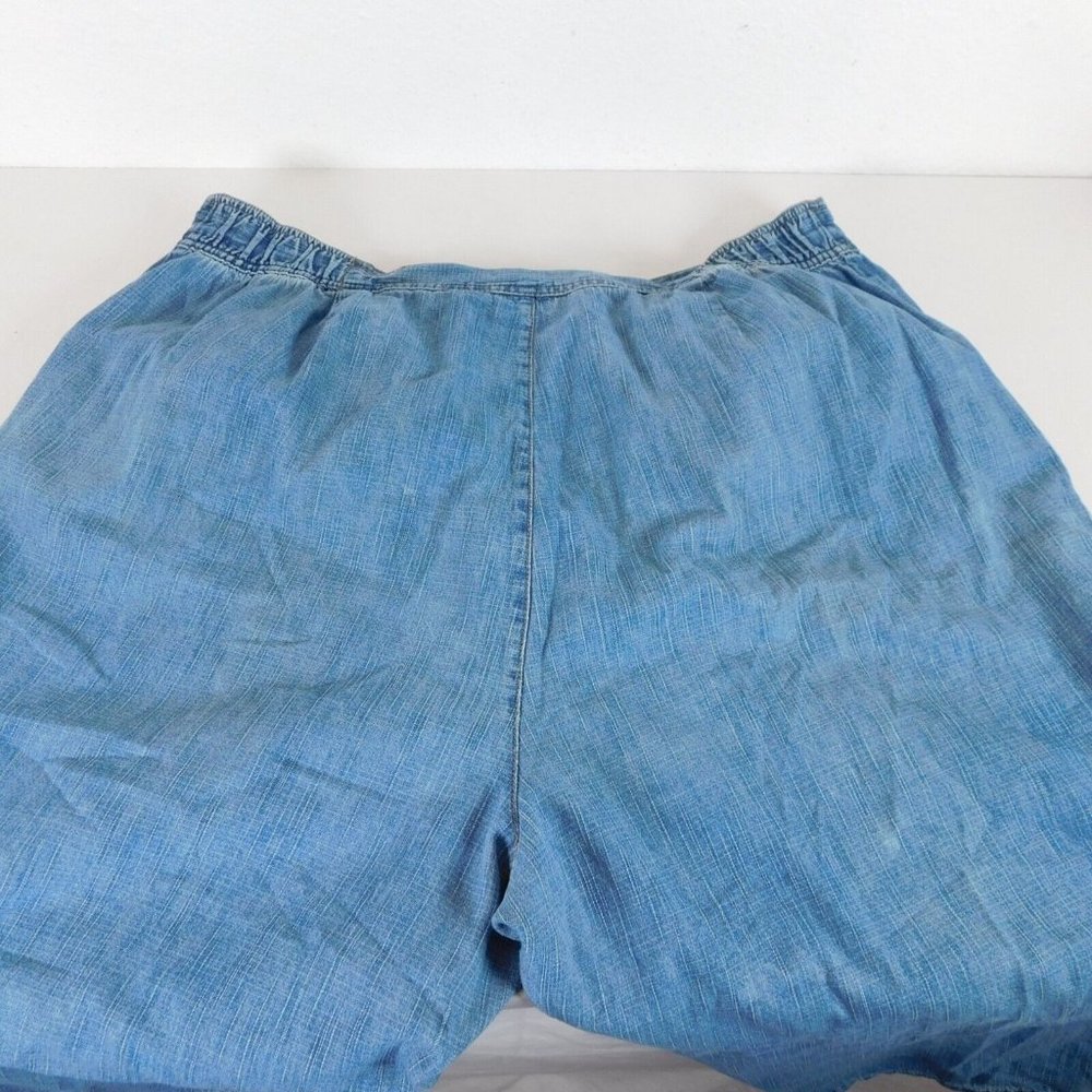 White Stag Capri Women Blue Jeans Plus Sz 24W Button Zipper 3 Pocket Pants FLAW